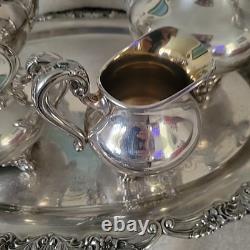 VINTAGE Reed & Barton Silver Plated Tea&Coffee Set With Towle Siver Plate Tray