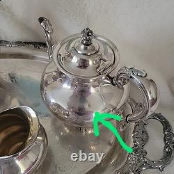 VINTAGE Reed & Barton Silver Plated Tea&Coffee Set With Towle Siver Plate Tray
