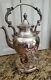 Vintage Sheridan Silver On Copper Tilt Tea Pot Coffee With Stand And Warmer