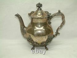 VINTAGE SILVER CITY SILVERPLATE 4 PIECE COFFEE TEA SET Meriden CT BEAUTIFUL