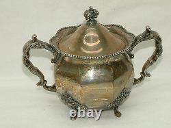 VINTAGE SILVER CITY SILVERPLATE 4 PIECE COFFEE TEA SET Meriden CT BEAUTIFUL