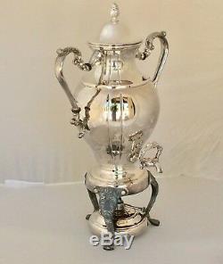VINTAGE SILVER PLATE PLATED COFFEE TEA URN With WARMER, 16 CUPS, 20.5 INCHES TALL