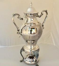 VINTAGE SILVER PLATE PLATED COFFEE TEA URN With WARMER, 16 CUPS, 20.5 INCHES TALL