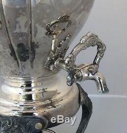 VINTAGE SILVER PLATE PLATED COFFEE TEA URN With WARMER, 16 CUPS, 20.5 INCHES TALL