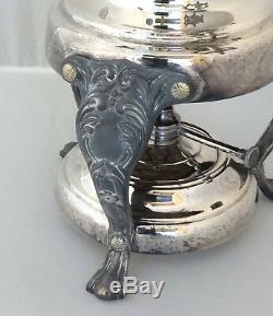 VINTAGE SILVER PLATE PLATED COFFEE TEA URN With WARMER, 16 CUPS, 20.5 INCHES TALL