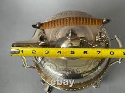 VTG Barker Ellis Silver Platted Tea Kettle Pot Stand Warmer Burner 3 pcs