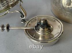 VTG Barker Ellis Silver Platted Tea Kettle Pot Stand Warmer Burner 3 pcs