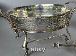 VTG Barker Ellis Silver Platted Tea Kettle Pot Stand Warmer Burner 3 pcs