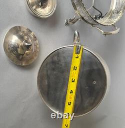 VTG Barker Ellis Silver Platted Tea Kettle Pot Stand Warmer Burner 3 pcs