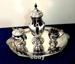 VTG Holmes & Edwards Tea Coffee Set Silver Plated International Silver Co Heavy