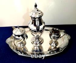 VTG Holmes & Edwards Tea Coffee Set Silver Plated International Silver Co Heavy
