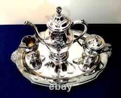 VTG Holmes & Edwards Tea Coffee Set Silver Plated International Silver Co Heavy