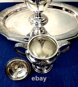 VTG Holmes & Edwards Tea Coffee Set Silver Plated International Silver Co Heavy