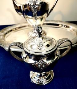 VTG Holmes & Edwards Tea Coffee Set Silver Plated International Silver Co Heavy