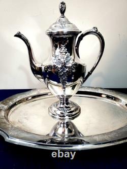 VTG Holmes & Edwards Tea Coffee Set Silver Plated International Silver Co Heavy