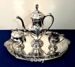 VTG Holmes & Edwards Tea Coffee Set Silver Plated International Silver Co Heavy