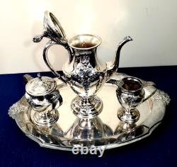 VTG Holmes & Edwards Tea Coffee Set Silver Plated International Silver Co Heavy