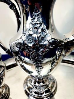 VTG Holmes & Edwards Tea Coffee Set Silver Plated International Silver Co Heavy