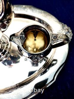 VTG Holmes & Edwards Tea Coffee Set Silver Plated International Silver Co Heavy