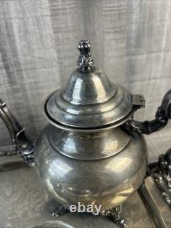 VTG Oneida USA Silver Plate 5-piece Coffee/Tea Service Set with Tray