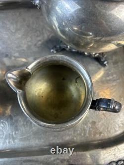 VTG Oneida USA Silver Plate 5-piece Coffee/Tea Service Set with Tray