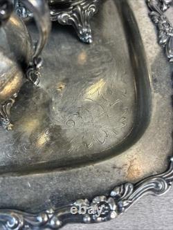 VTG Oneida USA Silver Plate 5-piece Coffee/Tea Service Set with Tray