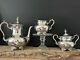 Vtg Poole 5000 Silver Plate 9 Coffee / Tea Pot Withcreamer Pitcher & Sugar Bowl
