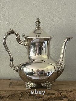 VTG Poole 5000 Silver Plate 9 Coffee / Tea Pot withCreamer Pitcher & Sugar Bowl