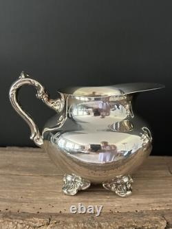 VTG Poole 5000 Silver Plate 9 Coffee / Tea Pot withCreamer Pitcher & Sugar Bowl