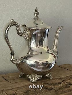 VTG Poole 5000 Silver Plate 9 Coffee / Tea Pot withCreamer Pitcher & Sugar Bowl