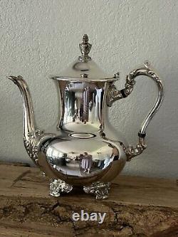 VTG Poole 5000 Silver Plate 9 Coffee / Tea Pot withCreamer Pitcher & Sugar Bowl