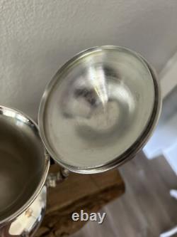 VTG Poole 5000 Silver Plate 9 Coffee / Tea Pot withCreamer Pitcher & Sugar Bowl