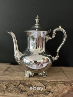 VTG Poole 5000 Silver Plate 9 Coffee / Tea Pot withCreamer Pitcher & Sugar Bowl