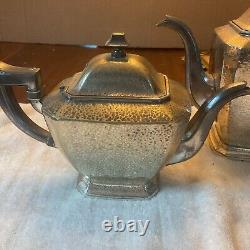 VTG SHEFFIELD 5 Pc SILVER PLATE HAND HAMMERED Coffee Tea Service Set