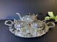 Vtg Victorian Plate Silver Plated Tea Service 4-piece Set Ornate Melon Teapot