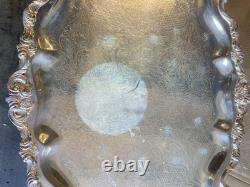 VTG Wallace #1200 Silver Plate 6 Piece Coffee/Tea Set withFooted Tray