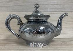 Van Bergh Quadruple Plate 4 Piece Tea Set (Tea Pot, Cream, Sugar&Waste) Pre 1924