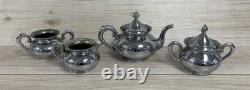 Van Bergh Quadruple Plate 4 Piece Tea Set (Tea Pot, Cream, Sugar&Waste) Pre 1924