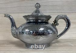 Van Bergh Quadruple Plate 4 Piece Tea Set (Tea Pot, Cream, Sugar&Waste) Pre 1924