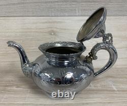 Van Bergh Quadruple Plate 4 Piece Tea Set (Tea Pot, Cream, Sugar&Waste) Pre 1924