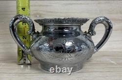 Van Bergh Quadruple Plate 4 Piece Tea Set (Tea Pot, Cream, Sugar&Waste) Pre 1924