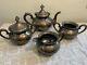 Van Bergh Silver Plate Tea Set Antique Floral Design