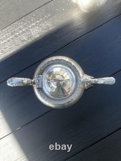 Van Bergh Silver Quadruple Plate 1898 Antique Tea Set Made In New York Floral