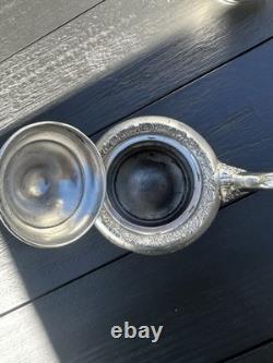 Van Bergh Silver Quadruple Plate 1898 Antique Tea Set Made In New York Floral