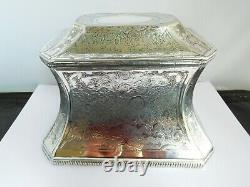 Very Nice Large Victorian Twin Division Silver Plated Tea Caddy