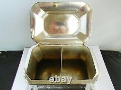 Very Nice Large Victorian Twin Division Silver Plated Tea Caddy