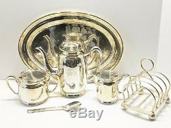 Very Rare Canadian Pacific Railroad Cpr Elkington & Co Silver Plate Tea Set