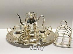 Very Rare Canadian Pacific Railroad Cpr Elkington & Co Silver Plate Tea Set