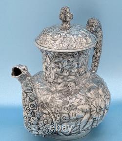Victorian Antique Barbour Silver Plate Co Repousse Aesthetic Teapot Coffee Pot