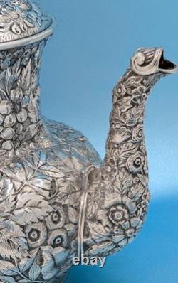 Victorian Antique Barbour Silver Plate Co Repousse Aesthetic Teapot Coffee Pot